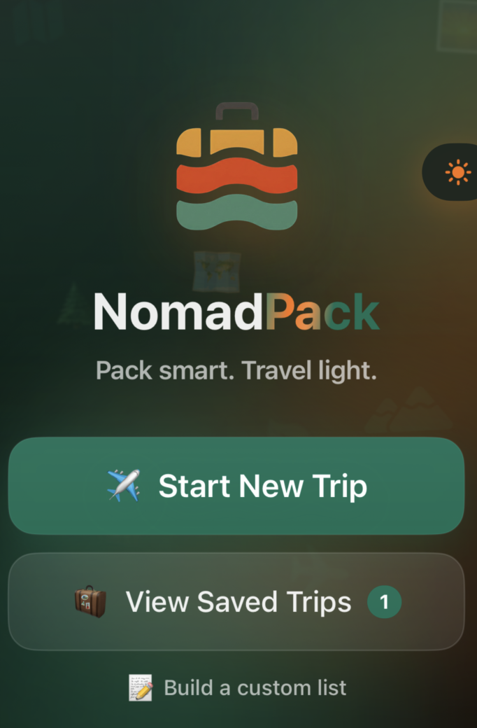 NomadPack home